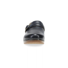 Margaret Black Burnished Calf Clog